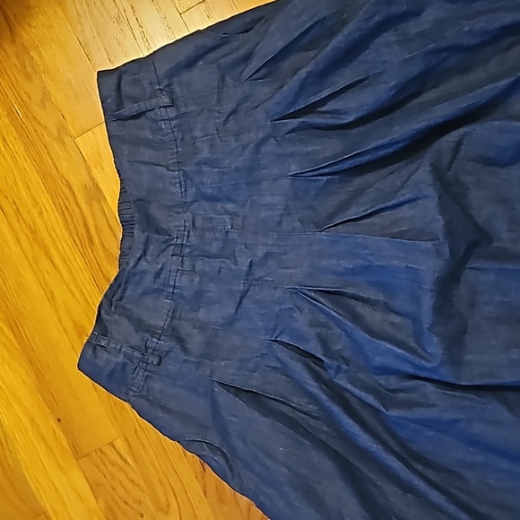 Flowy Blue Jean Pleated skirt XLarge - Picture 4 of 5